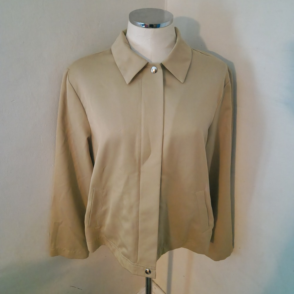 Company Collection Tan Snap Front Harrington Jacket Beige Size 14